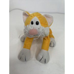Stuffed Animal Cat Orange & White ages 3+  Victory Products, Spain 13” Pellets